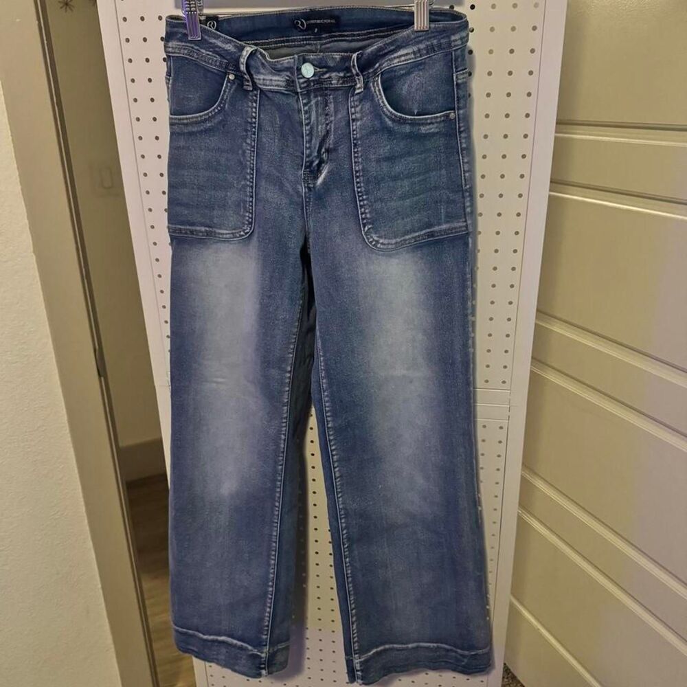 Our Republic For All Wide Leg Patch Pocket Jeans Size 2 Medium Wash